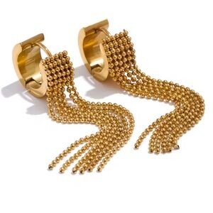 Anthropologie Gold Tassel Earrings